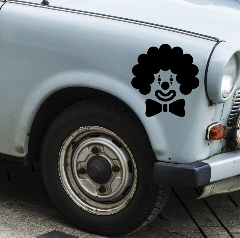 46373 Clown-Karneval Trabbi-Autoaufkleber Mein-Motiv-de